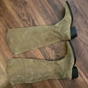 Zara knee length suede boots